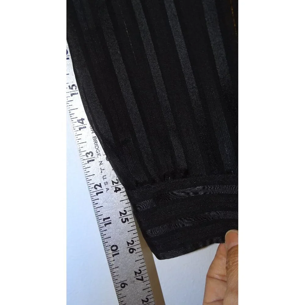 Lauren Ralph Lauren Sheer Black Striped Blouse & Camisole Set Womens Size XL - Picture 5 of 8